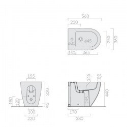 BIDET DREAM DA 56cm SCHEDE TEC.